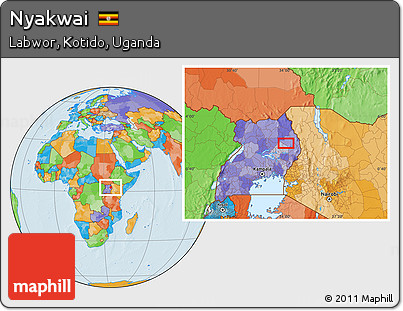 Political Location Map of Nyakwai
