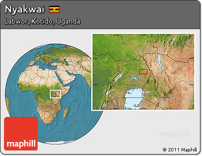 Satellite Location Map of Nyakwai