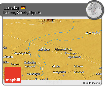 Physical Panoramic Map of Loreta
