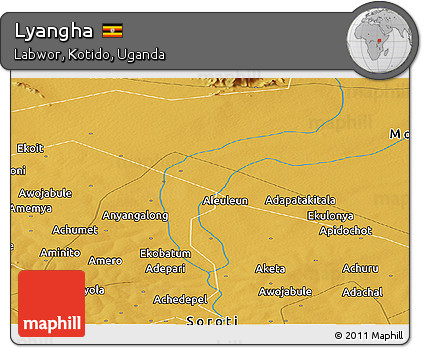 Physical Panoramic Map of Lyangha