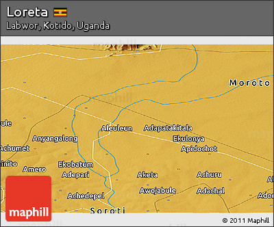 Physical Panoramic Map of Loreta