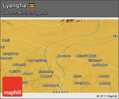 Physical Panoramic Map of Lyangha