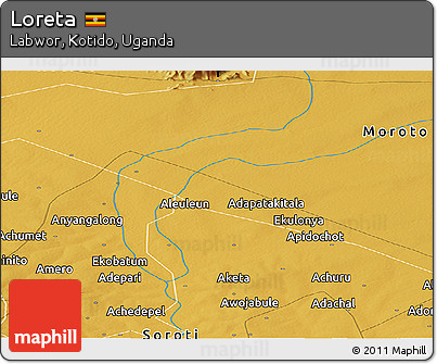 Physical Panoramic Map of Loreta