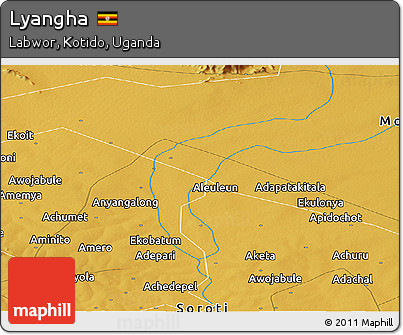 Physical Panoramic Map of Lyangha