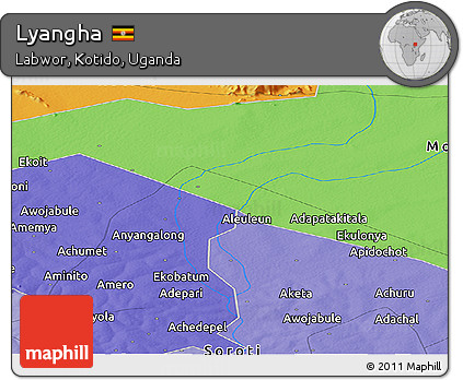 Political Panoramic Map of Lyangha