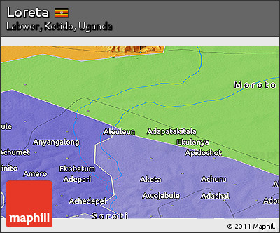 Political Panoramic Map of Loreta