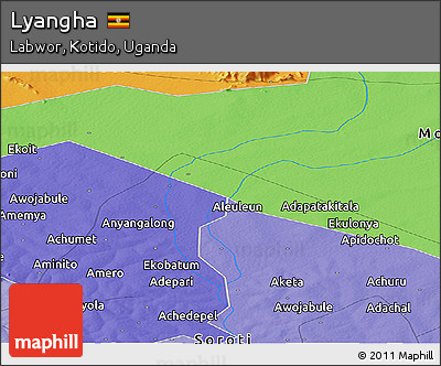 Political Panoramic Map of Lyangha