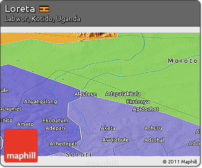 Political Panoramic Map of Loreta
