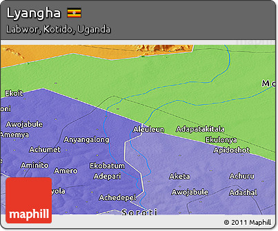 Political Panoramic Map of Lyangha