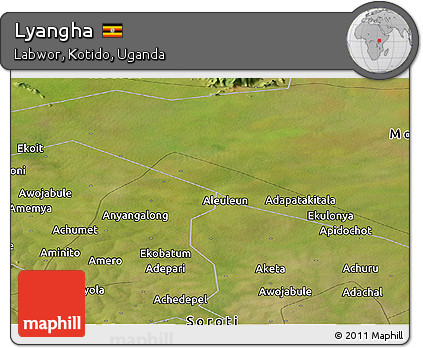 Satellite Panoramic Map of Lyangha