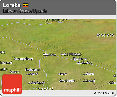 Satellite Panoramic Map of Loreta