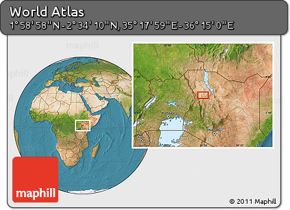 Satellite Location Map of the Area around 2° 16' 34" N, 35° 46' 29" E