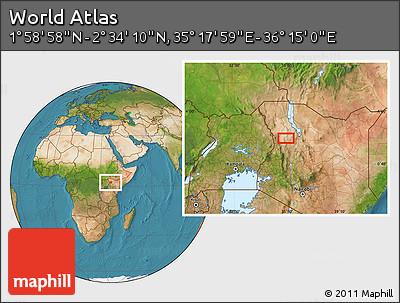 Satellite Location Map of the Area around 2° 16' 34" N, 35° 46' 29" E