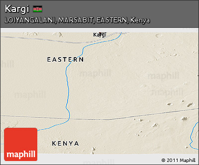 Shaded Relief Panoramic Map of Kargi
