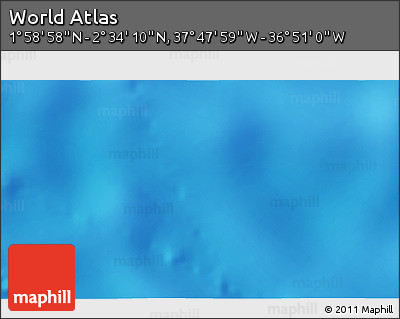 Physical 3D Map of the Area around 2° 16' 34" N, 37° 19' 30" W