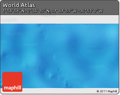 Physical 3D Map of the Area around 2° 16' 34" N, 37° 19' 30" W