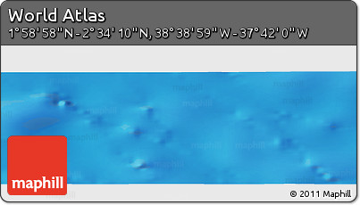 Shaded Relief Panoramic Map of the Area around 2° 16' 34" N, 38° 10' 29" W