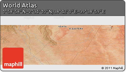 Satellite Panoramic Map of the Area around 2° 16' 34" N, 39° 10' 29" E