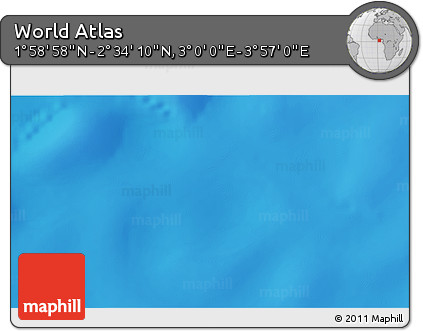 Shaded Relief 3D Map of the Area around 2° 16' 34" N, 3° 28' 30" E