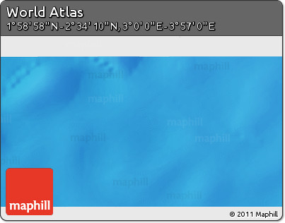 Shaded Relief 3D Map of the Area around 2° 16' 34" N, 3° 28' 30" E