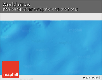 Shaded Relief 3D Map of the Area around 2° 16' 34" N, 3° 28' 30" E