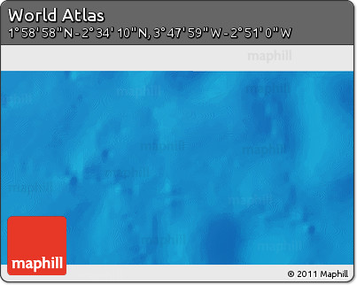 Physical 3D Map of the Area around 2° 16' 34" N, 3° 19' 30" W