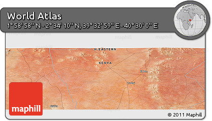 Satellite Panoramic Map of the Area around 2° 16' 34" N, 40° 1' 29" E