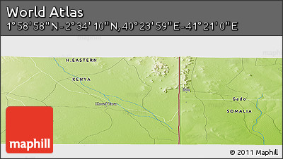 Physical Panoramic Map of the Area around 2° 16' 34" N, 40° 52' 30" E