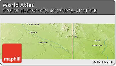 Physical Panoramic Map of the Area around 2° 16' 34" N, 40° 52' 30" E