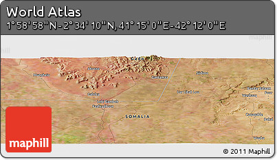 Satellite Panoramic Map of the Area around 2° 16' 34" N, 41° 43' 30" E