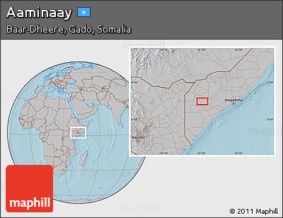 Gray Location Map of Aaminaay, hill shading