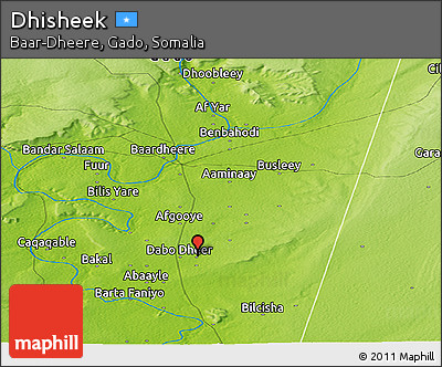 Physical Panoramic Map of Dhisheek