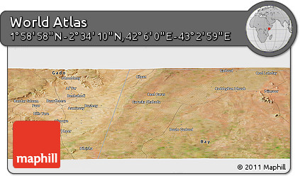 Satellite Panoramic Map of the Area around 2° 16' 34" N, 42° 34' 30" E