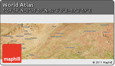 Satellite Panoramic Map of the Area around 2° 16' 34" N, 42° 34' 30" E