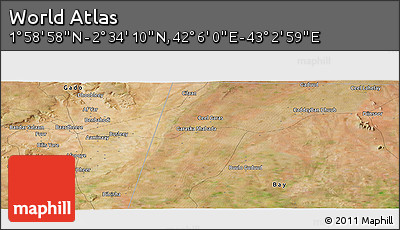 Satellite Panoramic Map of the Area around 2° 16' 34" N, 42° 34' 30" E