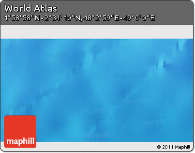 Shaded Relief 3D Map of the Area around 2° 16' 34" N, 48° 31' 29" E