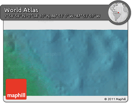 Satellite 3D Map of the Area around 2° 16' 34" N, 48° 22' 30" W
