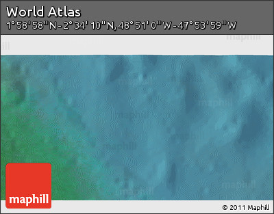 Satellite 3D Map of the Area around 2° 16' 34" N, 48° 22' 30" W