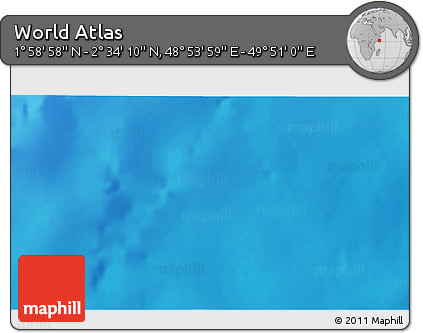 Shaded Relief 3D Map of the Area around 2° 16' 34" N, 49° 22' 30" E