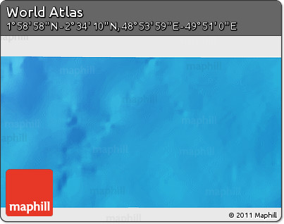 Shaded Relief 3D Map of the Area around 2° 16' 34" N, 49° 22' 30" E