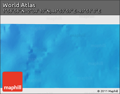 Shaded Relief 3D Map of the Area around 2° 16' 34" N, 49° 22' 30" E