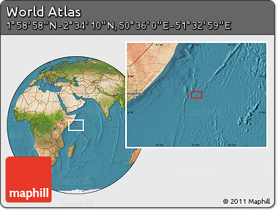 Satellite Location Map of the Area around 2° 16' 34" N, 51° 4' 30" E