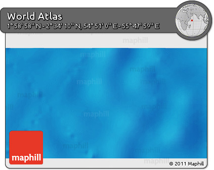 Physical 3D Map of the Area around 2° 16' 34" N, 55° 19' 30" E