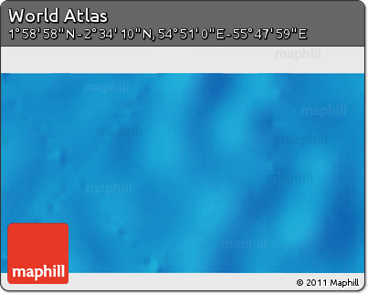 Physical 3D Map of the Area around 2° 16' 34" N, 55° 19' 30" E