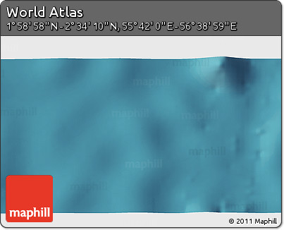 Satellite 3D Map of the Area around 2° 16' 34" N, 56° 10' 29" E