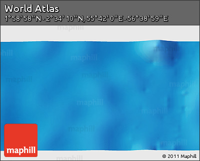 Shaded Relief 3D Map of the Area around 2° 16' 34" N, 56° 10' 29" E