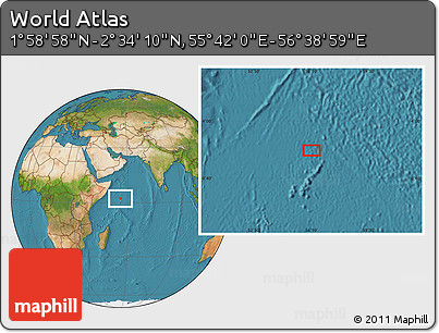 Satellite Location Map of the Area around 2° 16' 34" N, 56° 10' 29" E