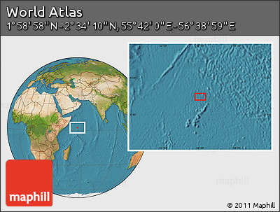 Satellite Location Map of the Area around 2° 16' 34" N, 56° 10' 29" E
