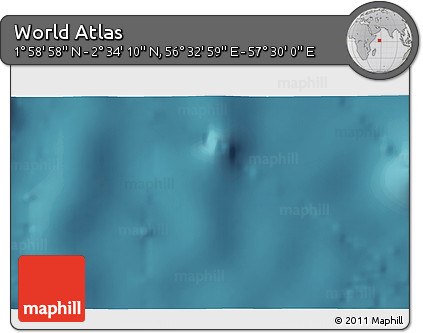 Satellite 3D Map of the Area around 2° 16' 34" N, 57° 1' 29" E