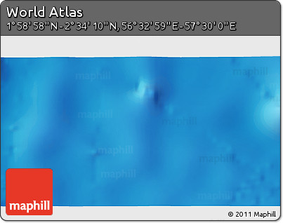 Shaded Relief 3D Map of the Area around 2° 16' 34" N, 57° 1' 29" E